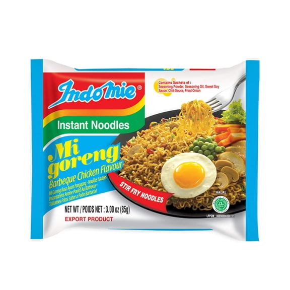 NineChef Set - Indomie Mi Goreng Instant Stir Fry Noodles, Halal Certified,BBQ Chicken, Flavor,Pack 30 Plus NineChef Brand Golden Heart Ice Tea Coffee Long Handel Spoon