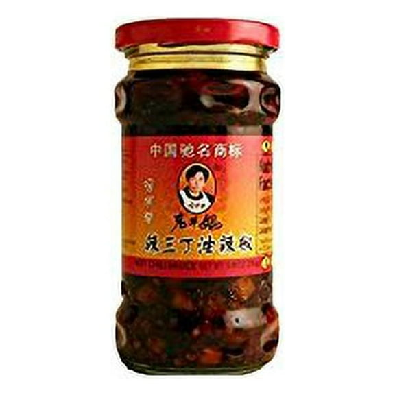 NineChef Set- Lao Gan Ma (LaoGanMa) Chili Sauces (Hot Chili Sauce) LA San Ding 9.88 Fl Oz (Pack 4) Plus NineChef Brand Golden Heart Ice Tea Coffee Long Handel Spoon