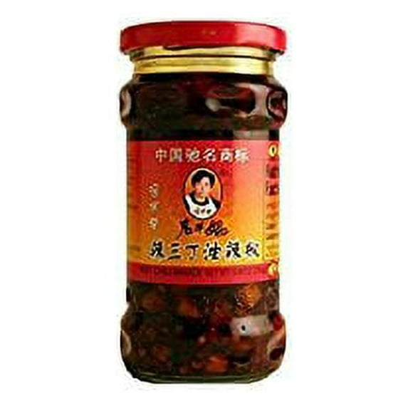 NineChef Set- Lao Gan Ma (LaoGanMa) Chili Sauces (Hot Chili Sauce) LA San Ding 9.88 Fl Oz (Pack 5) Plus NineChef Brand Golden Heart Ice Tea Coffee Long Handel Spoon