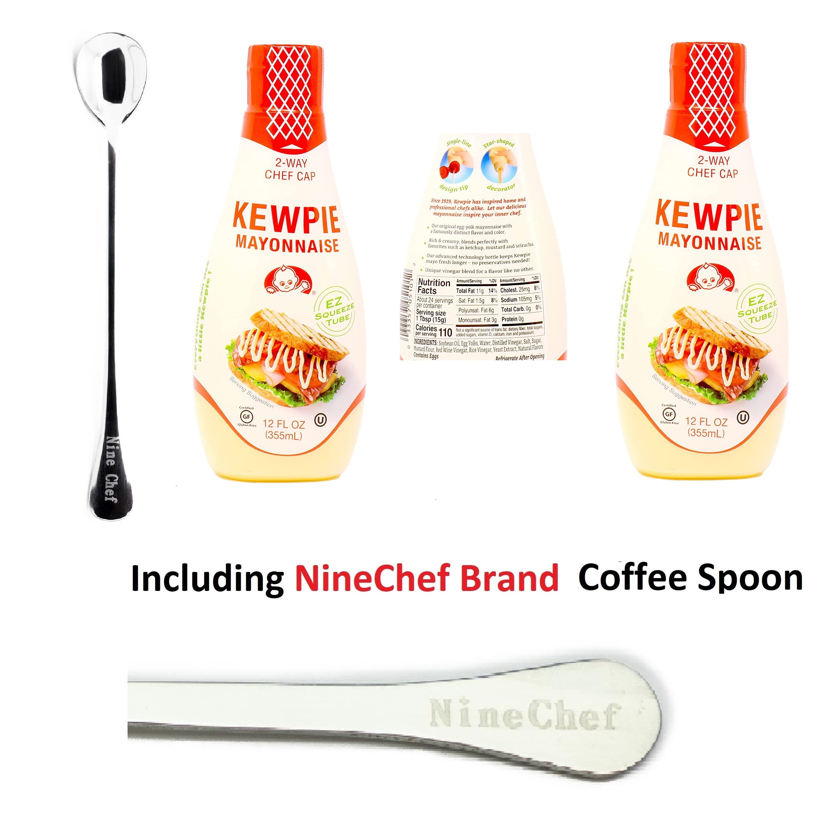 NineChef Spoon Plus Kewpie Mayonnaise Japanese Mayo Sandwich Spread