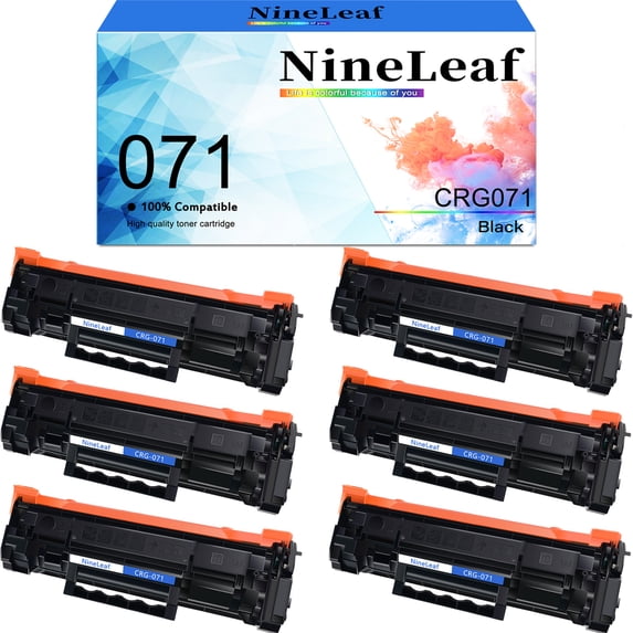 NineLeaf 071 Compatible Toner Cartridge Replacement for Canon 071 Black Toner Cartridge to use for ImageCLASS LBP122dw LBP122 LBP120 MF270 Mf272dw Mf273dw Mf275dw(6 Pack)