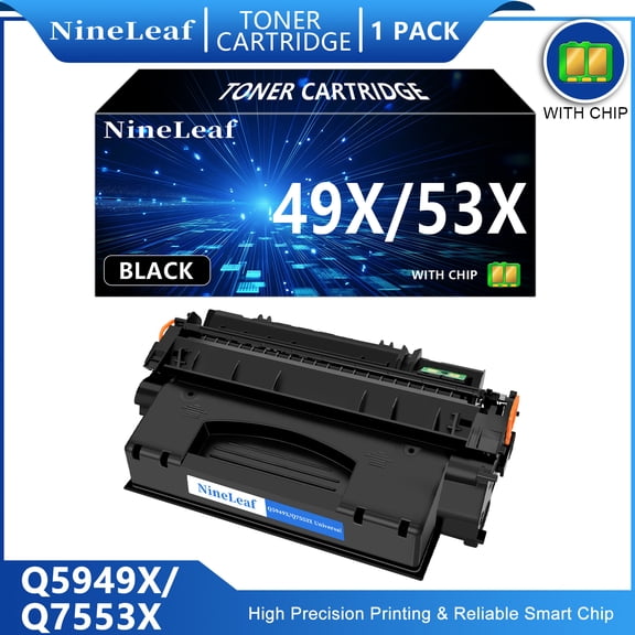 NineLeaf 1-Pack 53X Q7553X Compatible Toner Cartridge Replacement for HP 53X Black Toner Cartridge to use for Laser jet 1320 1320n 1160 1320tn 1320nw P2015 P2015dn M2727nf MFP Printer