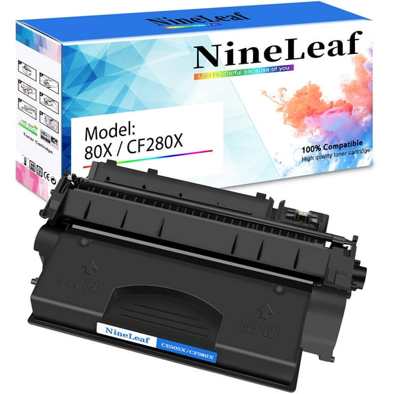NineLeaf 1-Pack 80X Compatible Toner Cartridge Replacement for HP 80X CF280X Black Toner Cartridge to use for 400 M401A M401D M401N M401DNE MFP M425DN Printer