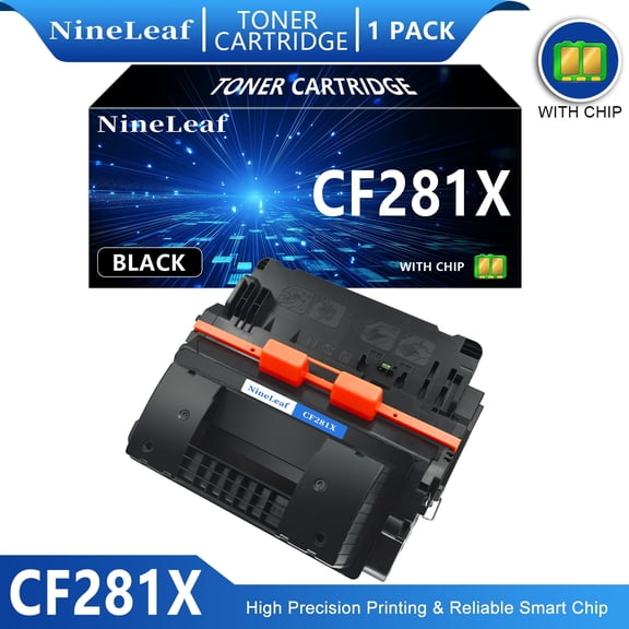 NineLeaf 1-Pack 81X CF281X Compatible Toner Cartridge Replacement for 81X Black Toner Cartridge to use for Enterprise MFP M605 M604 M630 M606 M604n M604dn M605nM630z Printer
