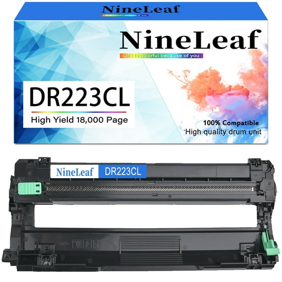 NineLeaf 1 Pack DR223CL (C/Y/M/K) Drum Unit Compatible for Brother DR223 DR-223 Work with HL-L3230CDN HL-L3290CDW DCP-L3550CDW MFC-L3770CDW MFC-L3710CW Printer