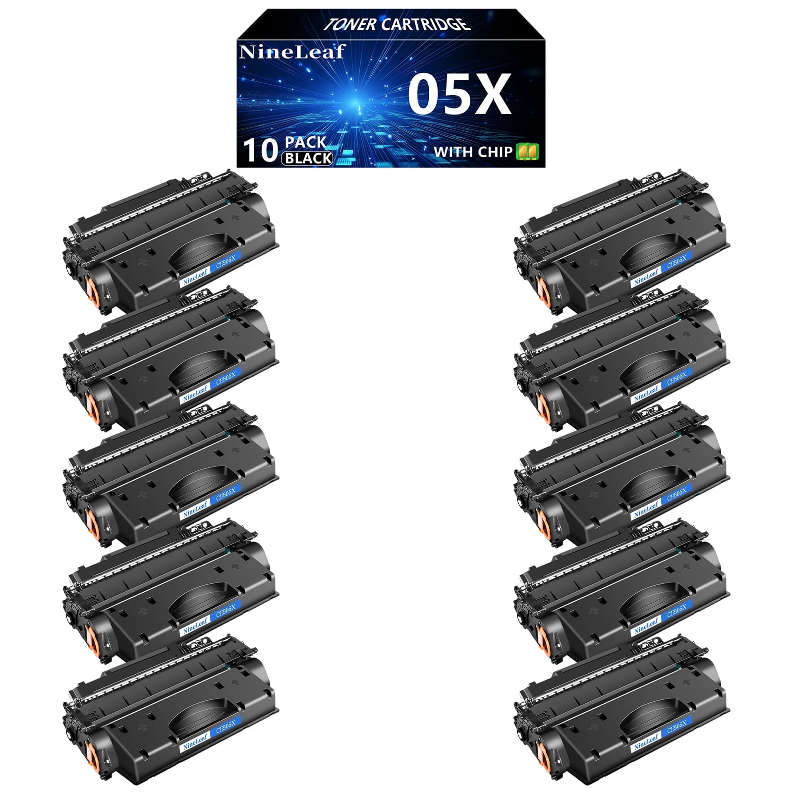 NineLeaf 10-Pack 05X CE505X Compatible Toner Cartridge Replacement for ...