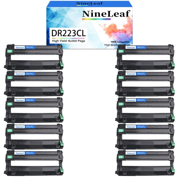 NineLeaf 10 Pack DR223CL (C/Y/M/K) Drum Unit Compatible for Brother DR223 DR-223 Work with HL-L3230CDN HL-L3290CDW DCP-L3550CDW MFC-L3770CDW MFC-L3710CW Printer