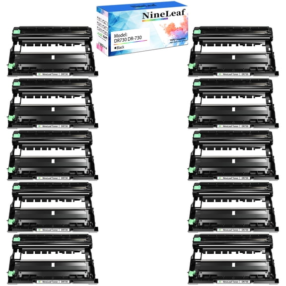 NineLeaf 10 Pack DR730 Compatible Drum Unit Replacement for Brother DR-730 use with DCP-L2550DW HL-L2350DW HL-L2370DW HL-L2390DW HL-L2395DW MFC-L2710DW MFC-L2750DW MFC-L2750DW XL Printer (No toner)