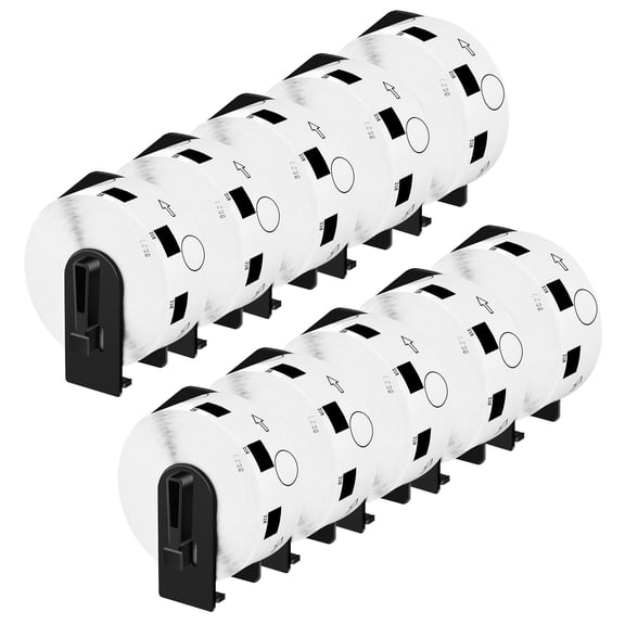 NineLeaf 10 Rolls Compatible for Brother DK-1218 Diameter 1 in Die-Cut Round Labels, 1000 Labels Per Roll