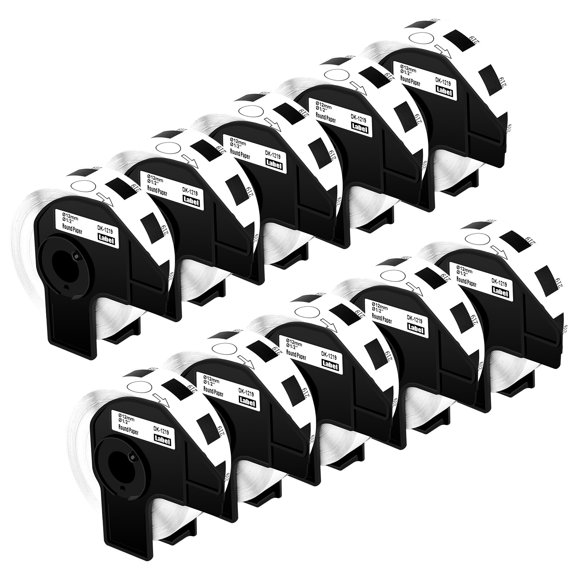 NineLeaf 10 Rolls Compatible for Brother DK-1219 Diameter 1/2 in Die-Cut Round PaPer Labels, 1200 Labels Per Roll