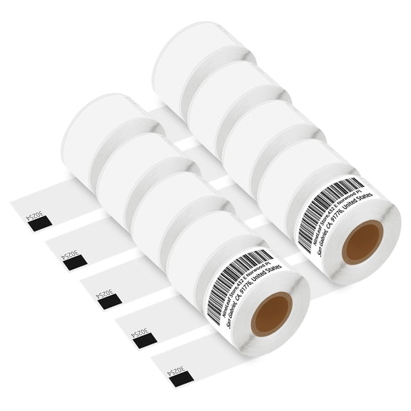 NineLeaf 10 Rolls Compatible for DYMO 30254 1-1/8 in x 3-1/2 in Clear Shipping Address Barcode Labels, 130 Labels Per Roll