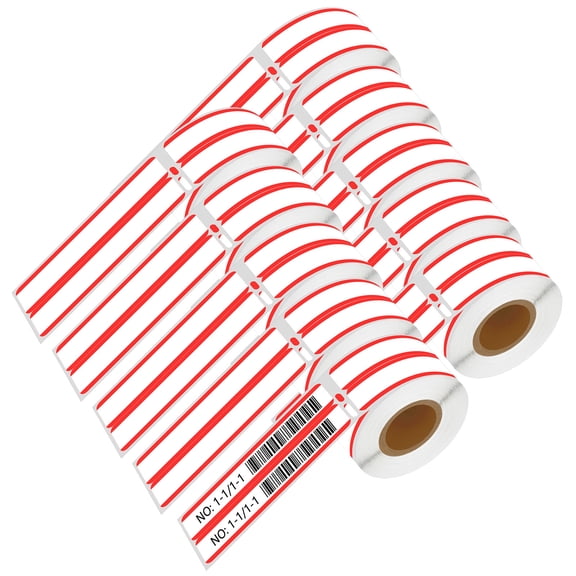NineLeaf 10 Rolls Compatible for DYMO 30276 9/16 in x 3-7/16 in White w/Red Stripe 2 up File Folder Labels, 260 Labels Per Roll
