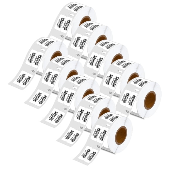 NineLeaf 10 Rolls Compatible for DYMO 30333 1/2 in x 1 in Extra Small 2-up Multipurpose Labels, 1000 Labels Per Roll