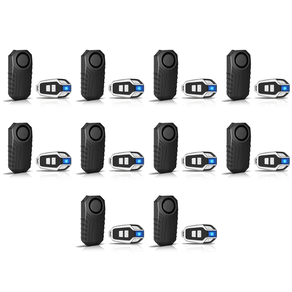 NineLeaf 113db Bike Alarm,Bike Alarm with Remote,Moped Alarm,Bicycle Alarm System Anti Theft,IP65 Waterproof,7 levels of Sensitivity,Easy Installation,for Bicycles, Electric Bicycles,Motorcycle,10PK