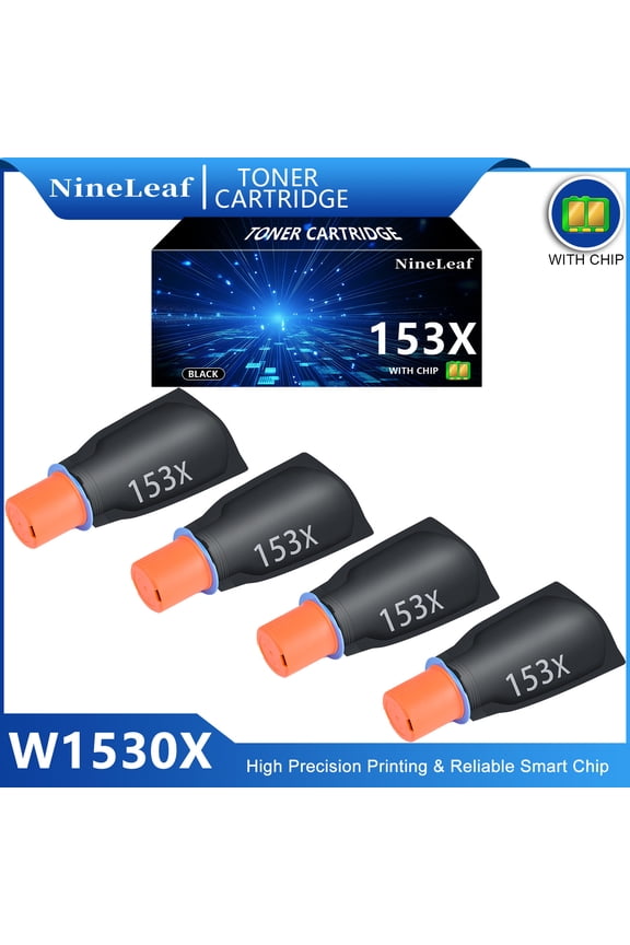 153X Compatible Toner Reload Kit Replacement for HP W1530X 153X Black Toner Reload Kit use for Laser jet Tank 1504 1504w 2504 2504dw MFP 2604dw 2606 2606dw Printers(4 Pack,5000 Pages)