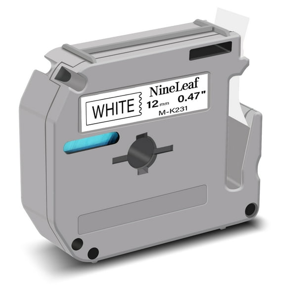NineLeaf 1PK Compatible for Brother P-touch M-K231 M-K231s M231 1/2" 12mm Black on White Label Maker Tape Refills for PT-45m PT-65 PT-70bm