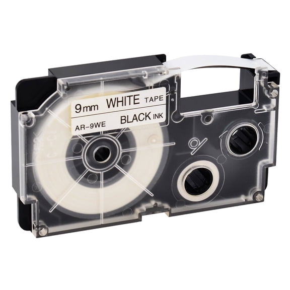 NineLeaf 1PK Compatible for XR-9WE XR9WE 9mm 3/8'' Black on White Label Tape for KL-750 KL-60 KL-100 KL-120 KL-430 KL-780 KL-7200 Label Printer