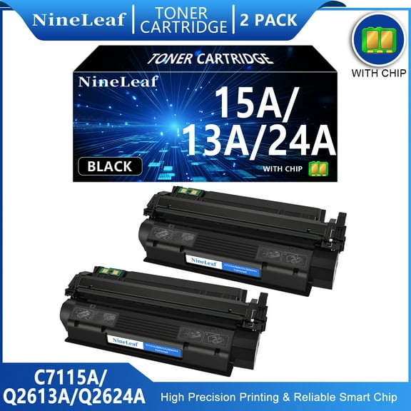 NineLeaf 2-Pack 24A Q2624A Compatible Toner Cartridge Replacement for HP 24A Black Toner Cartridge to use for Laserjet 1000 1200 1220 1330 3300 3310 3320 3330 3380 1300 1300n 1300xi 1300t Printer Ink