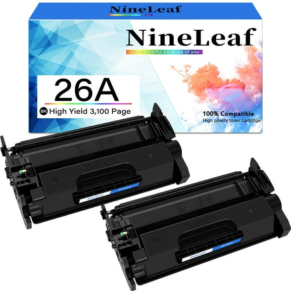 NineLeaf 2-Pack 26A Compatible Toner Cartridge Replacement for HP 26A CF226A Black Toner Cartridge to use for Laserjet Pro M402n M402dn M402d M402dw M402dne MFP M426dw MFP M426fdw MFP M426fdn Printer