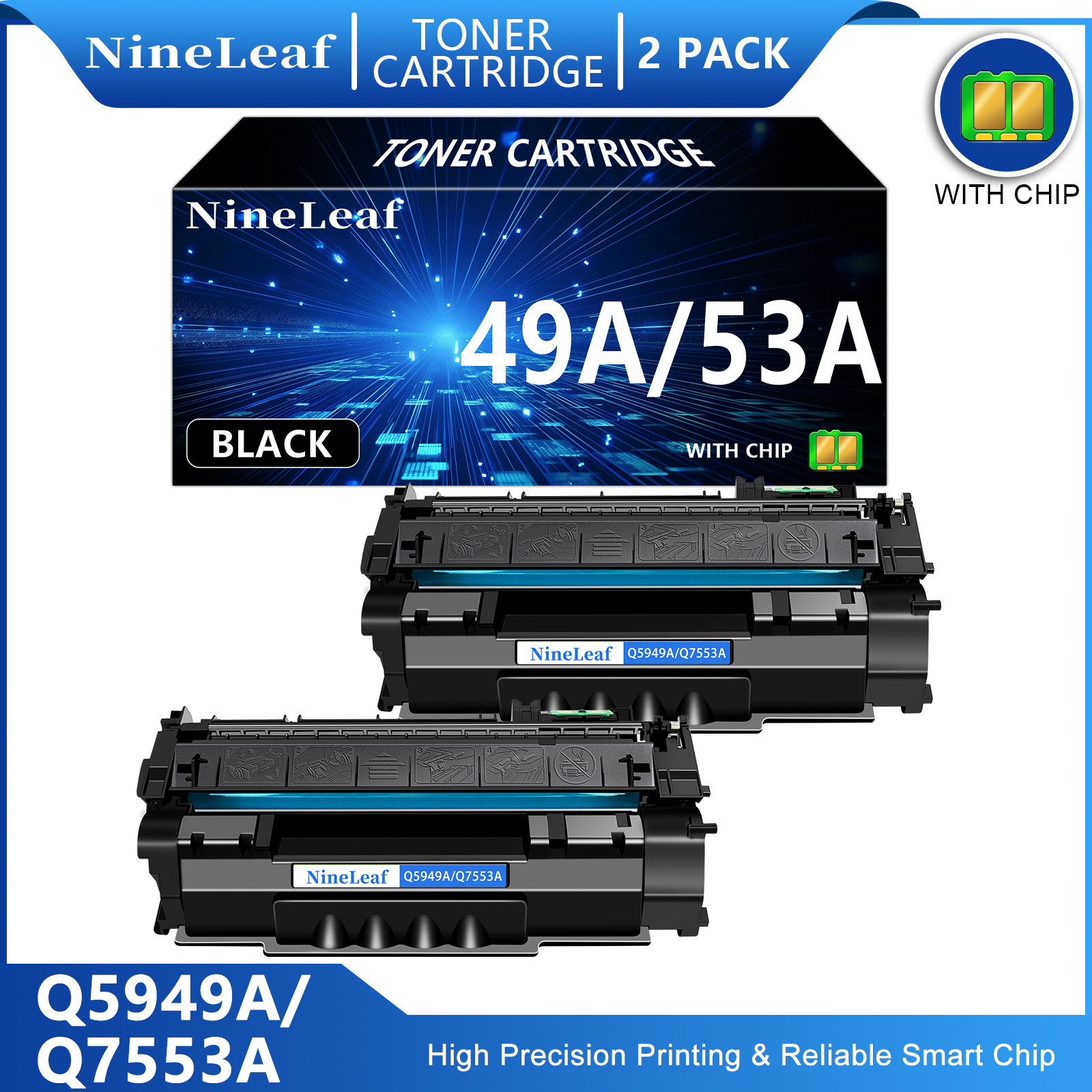 10-Pack High Yield Toner Cartridge For HP 49A 53A - Compatible With LaserJet P2015 M2727 1320 Printers