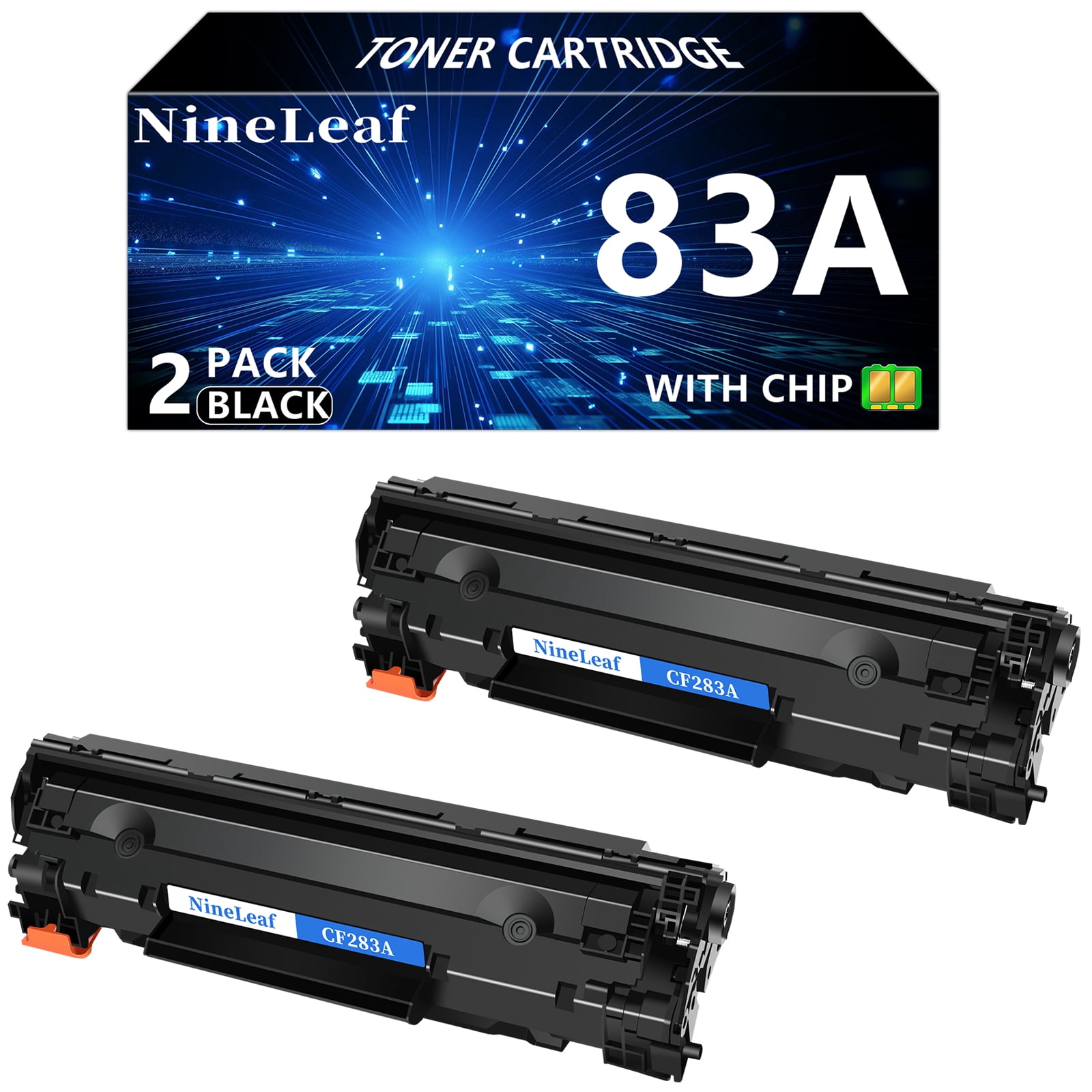 NineLeaf 2-Pack 83A Compatible Black Toner Cartridge Replacement for HP ...