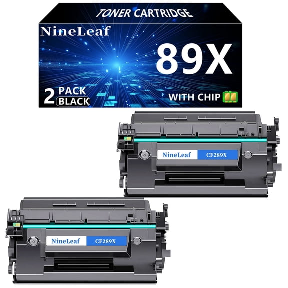 NineLeaf 2-Pack 89X CF289X [WITH CHIP] Black Toner Cartridge Compatible Replacement for HP 89X CF289X 89A CF289A for LaserJet M507 M507n M507x M507dn MFP M528 M528f M528dn M528c M528z Printer
