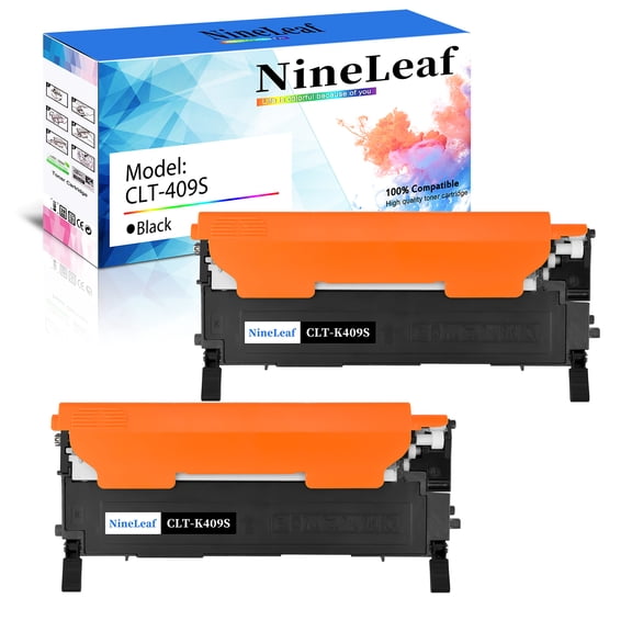 NineLeaf 2 Pack CLT-409S CLT-K409S CLT409S Black Toner Cartridge Replacement Compatible for Samsung Xpress CLP-310 CLP-310N CLP-315 CLX-3170 CLX-3175 CLX-3175FN printer