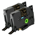 thumbnail image 1 of NineLeaf 2 Pack Compatible for Brother P-touch TZe-334 TZe334 TZ-334 TZ334 12mm 1/2 Inch Gold on Black Laminated TZe TZ Label Tape 0.47" x 26.2ft, 1 of 7