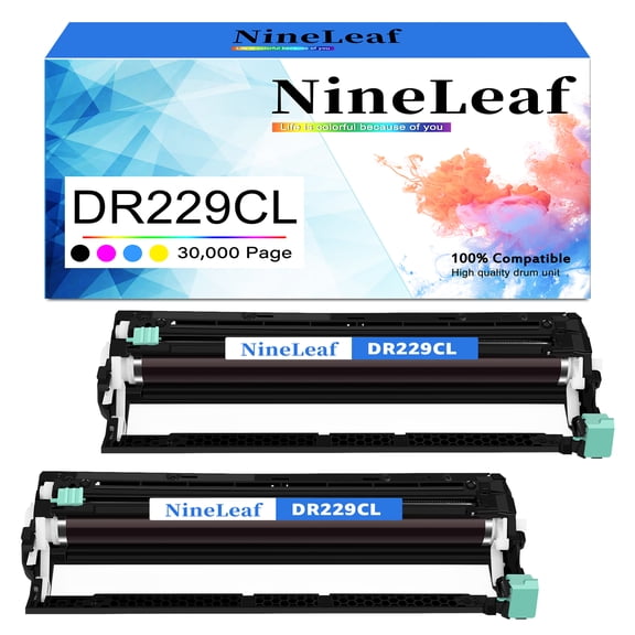 NineLeaf 2 Pack DR229CL Compatible Drum Unit Replacement for Brother DR229 DR-229CL Drum to use in HL-L3220CDW HL-L3280CDW MFC-L3720CDW MFC-L3765CDW Printer (Without Toner)