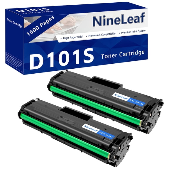 NineLeaf 2 Pack MLT-101S Compatible Toner Cartridge Replacement for Samsung 101S MLTD101S to use with ML-2166W ML-2160 ML-2165 SCX-3405W ML-2165W SCX-3405FW SCX-3400 SCX-3401FH SF-760P Printer