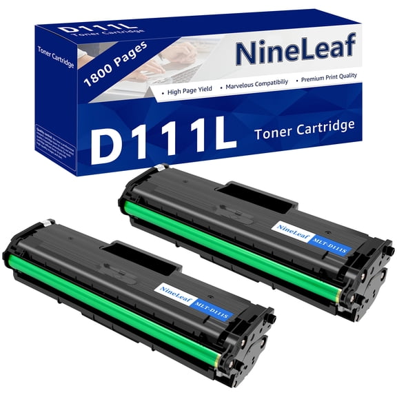 NineLeaf 2 Pack MLT-D111L Compatible Toner Cartridge Replacement for Samsung 111L MLTD111L to use with Xpress M2020W M2022W M2024W M2070FW M2070W Printer