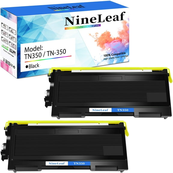 NineLeaf 2 Pack TN350 Compatible Toner Cartridge Replacement for Brother TN-350 to use in DCP-7020 HL-2030 HL-2040 HL-2070N MFC-7220 MFC-7225N MFC-7420 MFC-7820D Printer