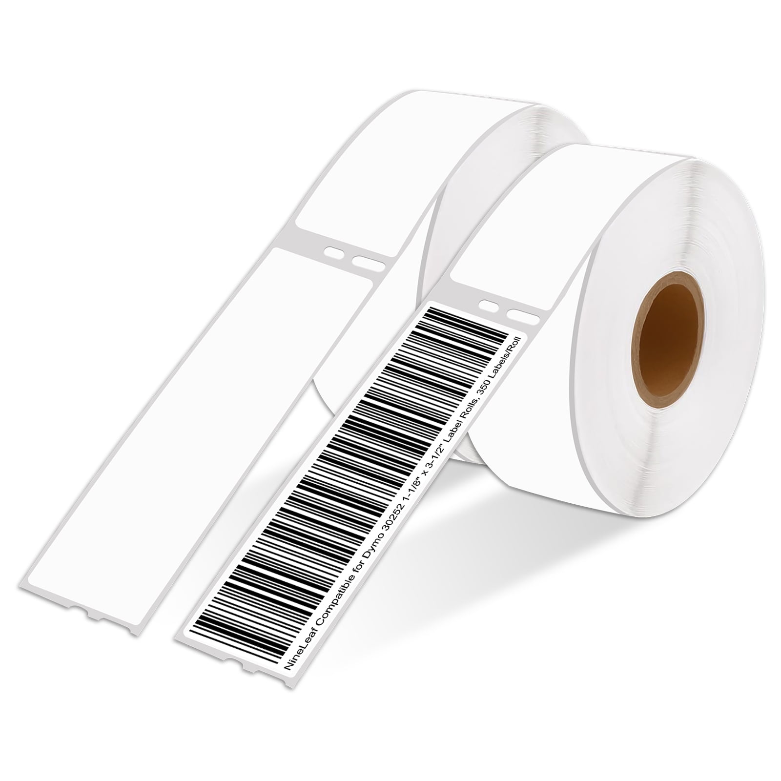 NineLeaf 2 Rolls Compatible for DYMO 30252 1-1/8 in x 3-1/2 in Shipping Address Barcode Labels, 350 Labels Per Roll
