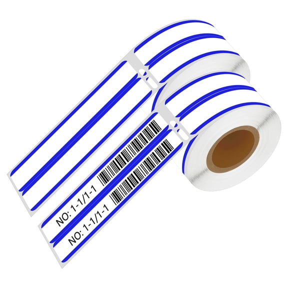 NineLeaf 2 Rolls Compatible for DYMO 30275 9/16 in x 3-7/16 in White w/Blue Stripe 2 up File Folder Labels, 260 Labels Per Roll