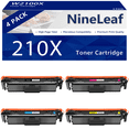 thumbnail image 1 of NineLeaf 210X 210A 4 Pack High-Yield Compatible Toner Cartridge Replacement for HP210X W2100X W2101X W2102X W2103X Color Laser Jet Pro MFP 4301fdw 4301fdn 4201dw 4201dn Printer(BK/C/Y/M), 1 of 7