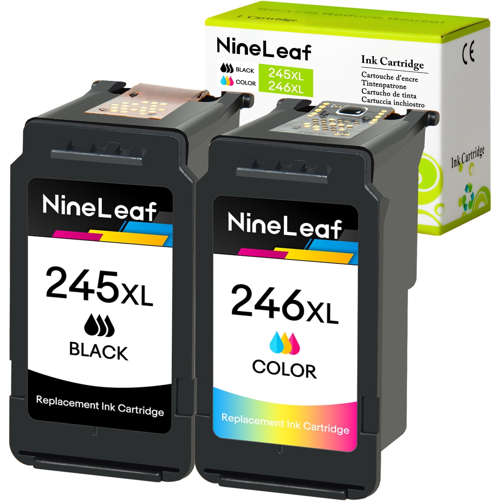 NineLeaf 245XL 246XL 2 Pack High Yield Ink Cartridge Combo Pack ...