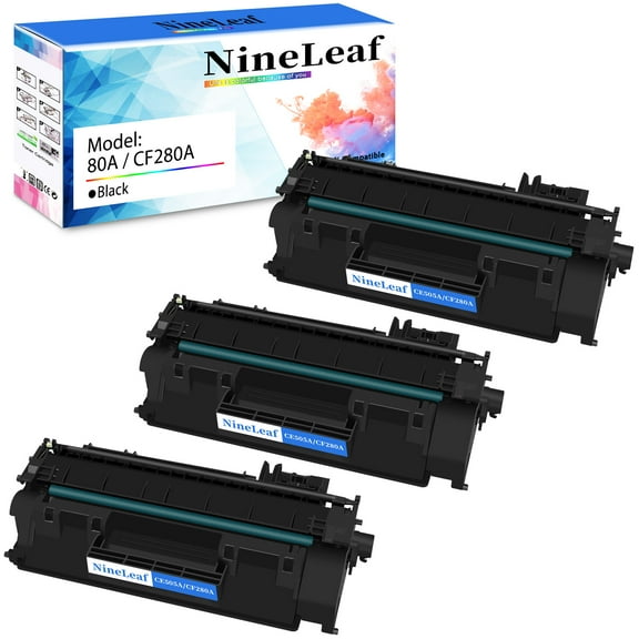 NineLeaf 3-Pack 80A Compatible Toner Cartridge Replacement for HP 80A CF280A Black Toner Cartridge to use for M401a M401d M401n M401dne MFP M425dn Printer