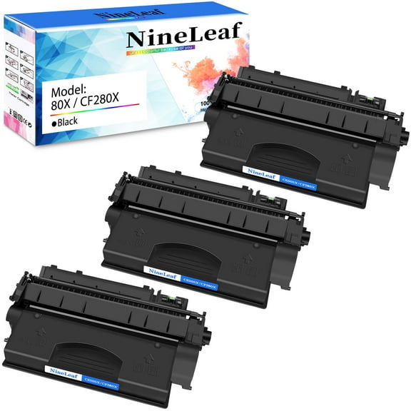 NineLeaf 3-Pack 80X Compatible Toner Cartridge Replacement for HP 80X CF280X Black Toner Cartridge to use for 400 M401A M401D M401N M401DNE MFP M425DN Printer