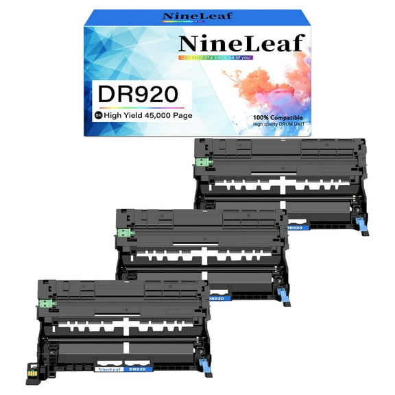 NineLeaf 3 Pack Black Drum Unit Replacement for Brother DR920 Work with HL-L5215DW HL-L6210DW HL-L6210DWT DCP-L5510DN MFC-L5710DN MFC-L6810DW Printer (No Toner)