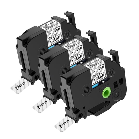 NineLeaf 3 Pack Compatible for Brother P-Touch TZe TZ Label Maker Tape TZe-161 TZ-161 36mm 1.4 in Laminated Black on Clear Label Tape