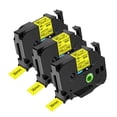 thumbnail image 1 of NineLeaf 3 Pack Compatible for Brother P-Touch TZe TZ Label Maker Tape TZe-661 TZ-661 36mm 1.4 in Laminated Black on Yellow Label Tape, 1 of 7
