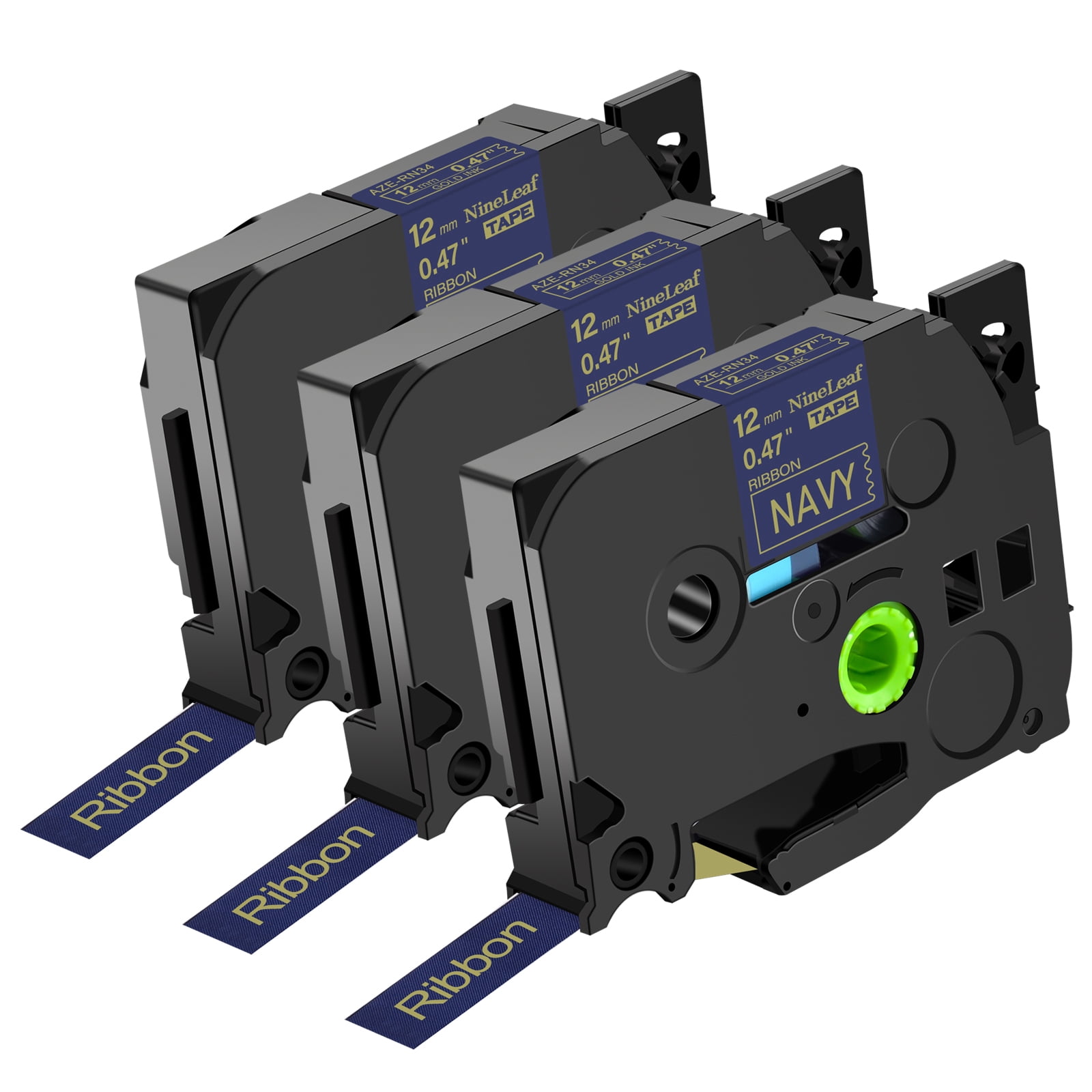 NineLeaf 10 Rubans Compatibles Brother TZe-731 12mm Noir Sur Vert – Étiquettes Laminées Extra Résistantes Pour P-touch