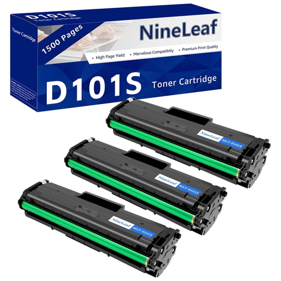 NineLeaf 3 Pack MLT-101S Compatible Toner Cartridge Replacement for Samsung 101S MLTD101S to use with ML-2166W ML-2160 ML-2165 SCX-3405W ML-2165W SCX-3405FW SCX-3400 SCX-3401FH SF-760P Printer