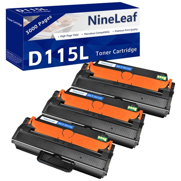 NineLeaf 3 Pack MLT-D115L Compatible Toner Cartridge Replacement for Samsung 115L MLTD115L to use with Xpress SL-M2830DW SL-M2880FW SL-M2670 SL-M2620 SL-2620ND SL-2820DW SL-2820ND M2670FN Printer