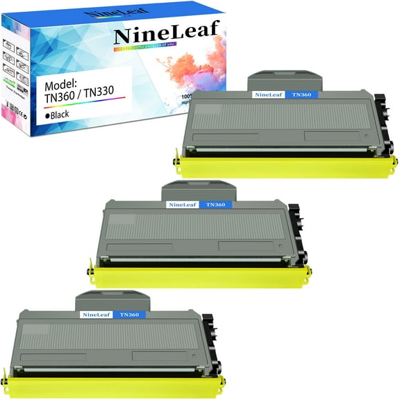 NineLeaf 3 Pack TN360 Compatible Toner Cartridge Replacement for Brother TN-360 TN330 to use in HL-2140 HL-2170W DCP-7030 DCP-7040 MFC-7840W MFC-7340 MFC-7345N Printer
