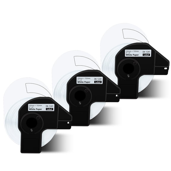 NineLeaf 3 Rolls Compatible for Brother DK-1241 4 in x 6 in Die-Cut Large Shipping Labels, 200 Labels Per Roll
