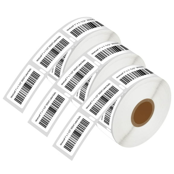 NineLeaf 3 Rolls Compatible for DYMO 30347 1 in x 1-1/2 in Book Spine Direct Thermal Labels, 750 Labels Per Roll