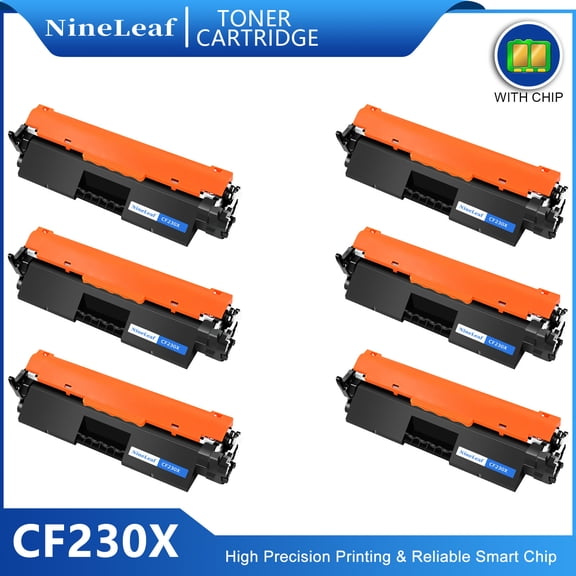 NineLeaf 30X Compatible Toner Cartridge Replacement for HP CF230X 30X Black Toner Cartridge use for Laser Jet Pro MFP M227fdw M227fdn M227sdn M203dn M203dw Series Printers(6 Pack,3500 Pages)