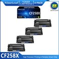 thumbnail image 1 of NineLeaf 4-Pack 58X CF258X Compatible Toner Cartridge Replacement for 58X Black Toner Cartridge to use for Laserjet Pro M404dn M404n M428fdn M406dn M430f M428 M304 Printer, 1 of 7