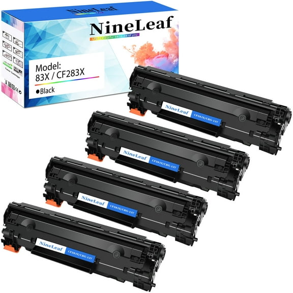 NineLeaf 4-Pack 83X Compatible Toner Cartridge Replacement for HP 83X CF283X Black Toner Cartridge to use for Laser Jet Pro Pro M201 M201dw M201n MFP M225 M225dn M225dw M225rdn Printer